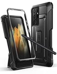 SUPCASE Unicorn Beetle Pro Series Étui Double Couche Robuste avec béquille sans Protecteur d'écran pour Samsung S21 Ultra avec Porte-Stylo S [Stylo Non Inclus], Noir