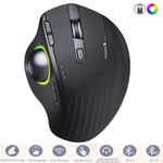 Trådlös Trackball-mus - 2.4G USB + Dubbel Bluetooth Rollerball-mus, Enkel Tumkontroll, Laddningsbar Ergonomisk Mus Trackball för Mac, Laptop Trackball Mouse Bag (No Mouse)
