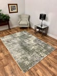 Extra Large Modern Rug Green Abstract Marble Pattern Living Room Bedroom Mat