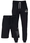 Lonsdale Set of 2 Sweatpants and Shorts Men Black, Size:L