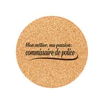 Set of 6 Cork Coasters Engraved Craft Passion Police Commissioner