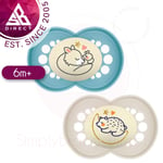 MAM Pure Night Soother│Glows In The Dark│BPA/BPS Free Materials│Blue│6m+│2Pk