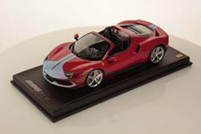 MR Collection Ferrari 296 GTS Rosso Corsa - Azzurro La Plata  1/18. FE037B