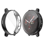 Tencloud Cases Compatible with Samsung Galaxy Watch Active 2 Screen Protector, Protective Case Cover Shell Plated PC Sleeve Bumper for Galaxy Watch Active 2 Smartwatch Only (44mm, Black)