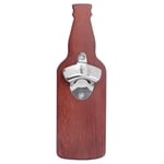 Bottle Opener Household Bottle Shape Wooden Wine Beer Bottle Opener Fridge Magnet Sticker Accessories Easy to Use(A)