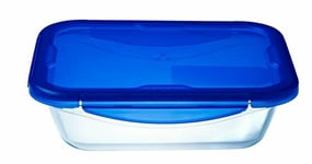Pyrex Cook & Go Rectangular Container with Lid Medium 1.7L - Blue