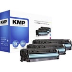 KMPPack de tonersremplace HP 305A, CE411A, CE412A, CE413Acompatiblecyan, magenta, jaune3400 pagesH-T196 CMY