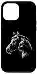 Coque pour iPhone 13 Pro Max Silhouette de visage de cheval et de chat pour amoureux des animaux