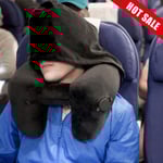 Uppblåsbar Kudde Nackkudde för Rese Kontor Bil Flygplan Sovande blå