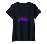 Womens Savage T-Shirt for Men Women | Purple Savage V-Neck T-Shirt