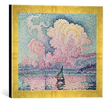 Kunst für Alle 'Image encadrée de Paul Signac Antibes, The Pink, Cloud, 1916 Impression d'art dans Le Cadre de Haute qualité Photos Fait Main, 40 x 30 cm, Doré Raya