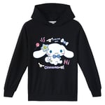 Barn Flickor Cinnamoroll Tryckt Sweatshirt Hoodie Huvtröja Långärmad Topp Black Black 150cm