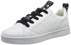 Geox J Djrock Girl Sneaker, White Black, 6 UK