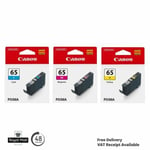 Genuine Canon CLI-65 C.M.Y Ink Cartridges for Canon Pixma Pro 200 INDATE