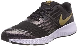 Nike Fille Star Runner SH (GS) Chaussures de Running, Multicolore (Black/Metallic Gold-White 001), 37.5 EU