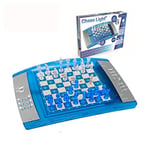 Lexibook 12 LCG3000 ChessLight, jeu d'échecs électronique avec clavier tactile et effets sonores et lumineux, 2 joueurs, 32 pièces, 64 niveaux de difficulté, batterie, bleu/jaune