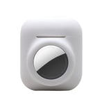 2 i 1 Airpods och Airtag Fodral i Silikon Vit