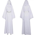 Kvinnors Princess Leia Cosplay Kostym Vit Klänning M