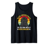 Mens Never Underestimante And Old Man With A Newfoundland Dog Tank Top