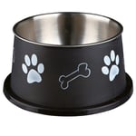 Trixie Spaniel Hundeskål i rustfritt stål/plast Assortert farge 0,9 L - ø 19 cm