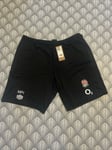England Rugby Pro Training Rugby Long Knit Shorts Black 3XL Player/Staff Issued