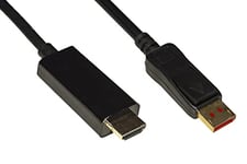 LINK LKCDPH1423 Câble Displayport 1.4 Hdmi 2.0 Contacts dorés 4Kx2K 60Hz, 18Gbps HDR RGB 4:4:4 Double Blindage noir, 3 m