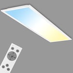 BRILONER — Plafonnier LED, panneau LED dimmable, contrôle de la température de couleur, télécommande incluse, 24 W, 2 600 lumens, blanc, 1000 x 250 x 60 mm (LxPxH)