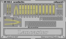 Eduard Accessories 49034 - 1:48 Lancaster Seatbelts For Tamiya-Bausatz -