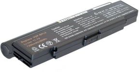 Kompatibelt med Sony Vaio VGN-AR520E, 11.1V, 6600 mAh