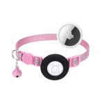 Apple Airtag + AirTag halsband för katt & hund med bjällra - Rosa