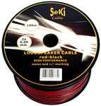 Câble de Haut-Parleur Rouge/Noir 2 x 4,00 mm² Bobine de 100 m