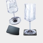 Silwy Magnetiska vinglas i plast Magnetic Plastic Glass Wine, transparent, 20 cl, 2-pack + magnetiska glasunderlägg
