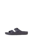 JACK & JONES Mens Sandal Double Buckle Adjustable Strap Open Toe Slides for Men - Summer, Beach, Hiking, walking, Anthracite Colour, Size- 9 UK