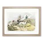 Hounds On The Lookout By Henry Alken Vintage Framed Wall Art Print, Ready to Hang Picture for Living Room Bedroom Home Office Décor, Oak A2 (64 x 46 cm)