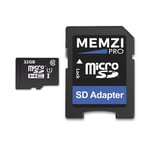 MEMZI PRO 32GB 90MB/s Class 10 Micro SDHC Memory Card with SD Adapter for Nextbase 512GW, 412GW, 312GW, 380GW, 300W, 312G, 212G, 212, Duo HD, Mirror Dash Cams