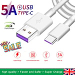 5A Genuine Huawei P30 Pro P20 P10 Mate 20 10 Fast Type C USB Charger Cable Lead