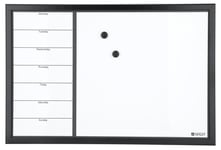 NAGA Whiteboard med veckoschema, svart ram 60 x 40 cm