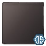 BG FBN94 Black Nickel Single 1 Gang Blank Plate Cover Screwless Flatplate