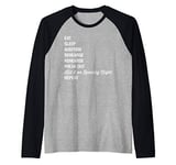 Funny Theater Geek Gift Musical Life Eat sleep theatre Raglan Baseball Tee