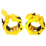 Fayeille Barbell Clamps 2pcs Quick Release Workout Locking Spin Clip 50mm Bodybuilding Strength Training Home Portable Weight Lifting Bar Collars Gym Fitness Professional Dumbbell Plastic(Yellow)