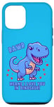 iPhone 14 Pro Rawr Means I Love You In Dinosaur with Big Blue Dinosaur Case