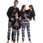 Julpyjamas för familjen, matchande familjejulpyjamas Blue Mom L
