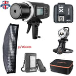 UK Godox AD600BM 600W HSS Flash+X1T-C For Canon+CB-09+35*160cm Grid Softbox Kit