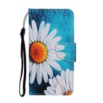 Samsung Galaxy A40 Case Phone Cover Flip Shockproof PU Leather with Stand Magnetic Money Pouch TPU Bumper Gel Protective Case for Google Pixel 8A Wallet Case Chrysanthemum