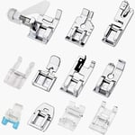 Presser Feet Sewing Machine Kit Presser Feet 11 PCS Spare Parts Accessories Sewing Machine Presser Walking Feet Kit Compatible for Brother Singer Janome Toyota New Home and Low Shank Sewing Machines