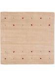 CarpetFine Tapis de Laine Gabbeh Uni carré Beige 200x200 cm | Tapis Moderne pour Le Salon et la Chambre à Coucher