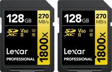 LEXAR Pro 1800x SDXC U3 (V60) UHS-II R270/W180 128GB - 2pack