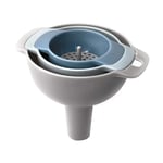 Lorsoul 4 in 1 Multi-function Funnel Set Wide Mouth Plastic Funnel Filter Oil Pot Liquids Pour Household Kitchen Tool
