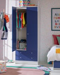 Argos Home Malibu Kids 2 Door Drawer Wardrobe White & Blue