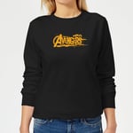 Marvel Avengers Infinity War Orange Logo Women's Sweatshirt - Black - XL - Black